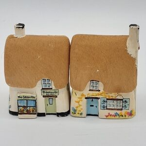 Frank Weaver Vintage Hand-Painted English Hardwood Carved Miniture  Cottages